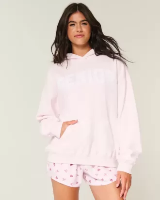 Felpa con cappuccio grafica oversize per anziani