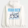 Felpa con cappuccio grafica rilassata del Manchester City