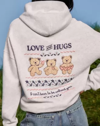 Felpa con cappuccio grafica Teddy Bear