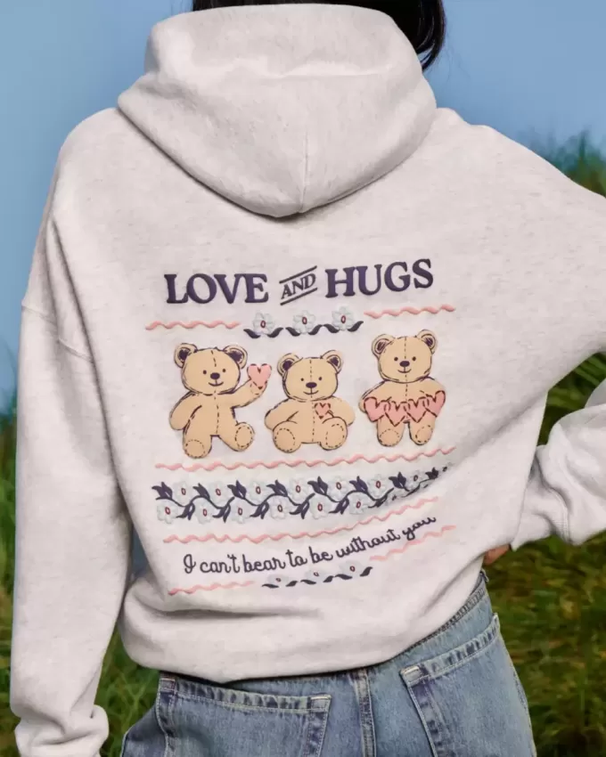 Felpa con cappuccio grafica Teddy Bear