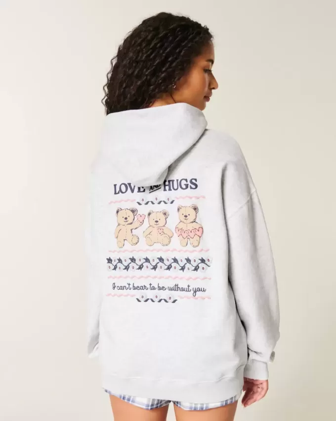 Felpa con cappuccio grafica Teddy Bear