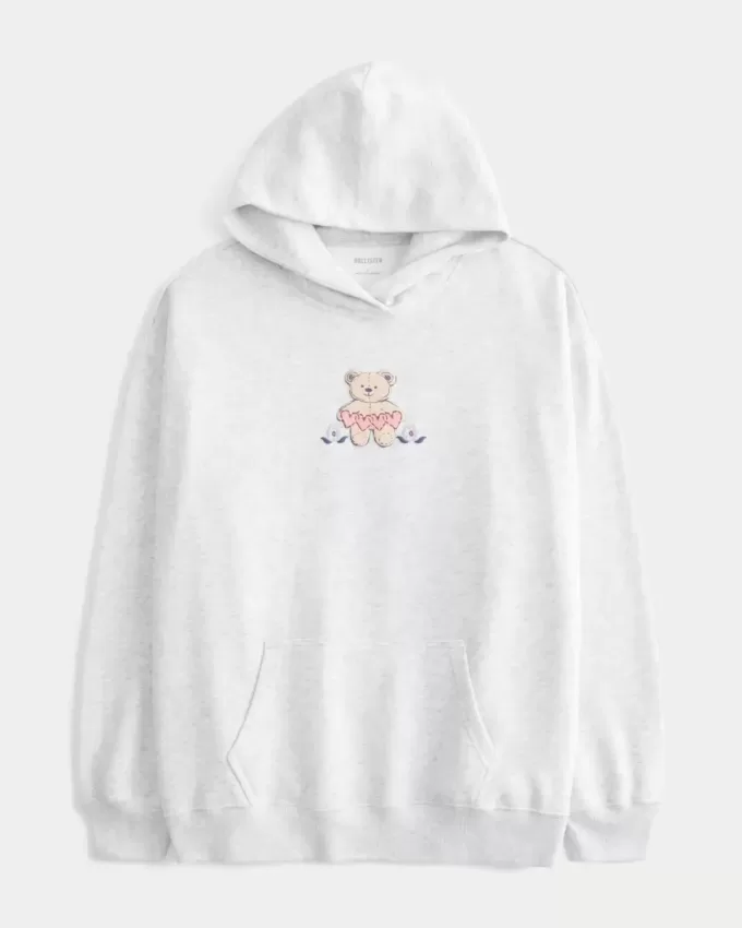 Felpa con cappuccio grafica Teddy Bear