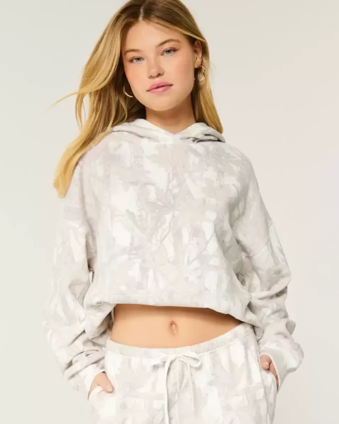 Felpa con cappuccio mimetica oversize