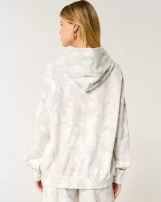Felpa con cappuccio mimetica oversize