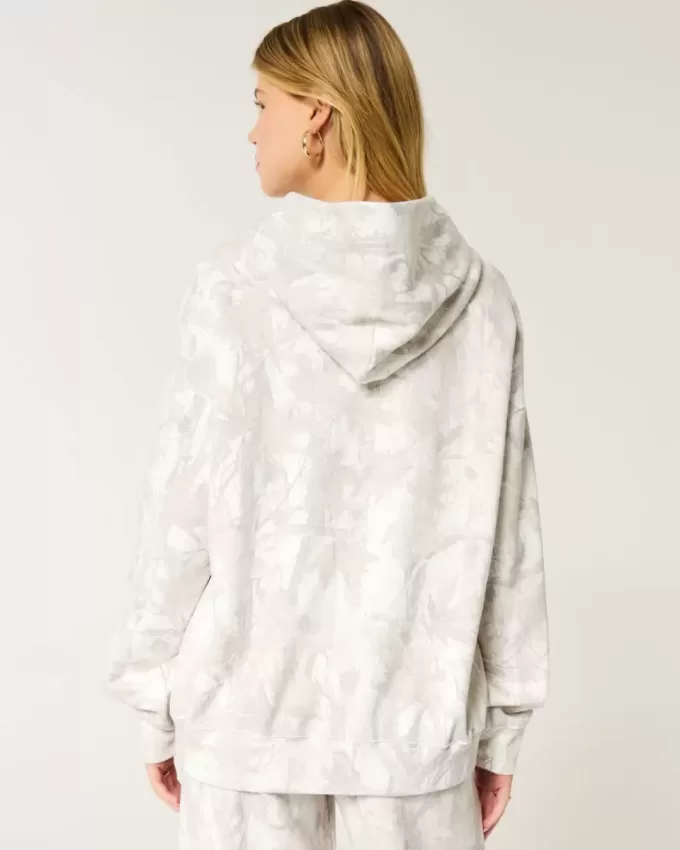 Felpa con cappuccio mimetica oversize