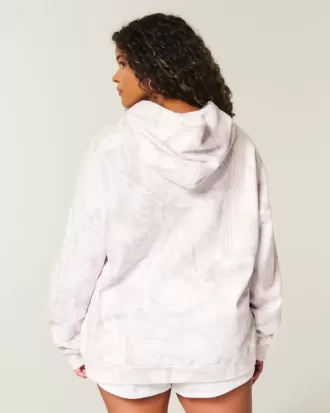 Felpa con cappuccio mimetica rosa oversize