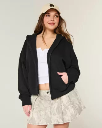 Felpa con cappuccio oversize con cerniera