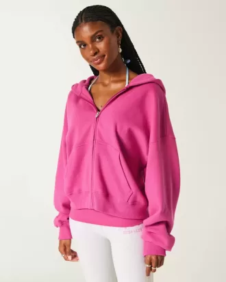 Felpa con cappuccio oversize con cerniera