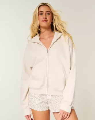 Felpa con cappuccio oversize con cerniera