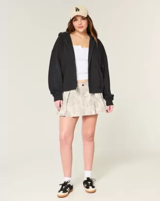 Felpa con cappuccio oversize con cerniera