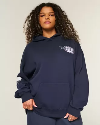 Felpa con cappuccio oversize con grafica Bear Lake