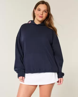 Felpa con cappuccio oversize con grafica di frutta