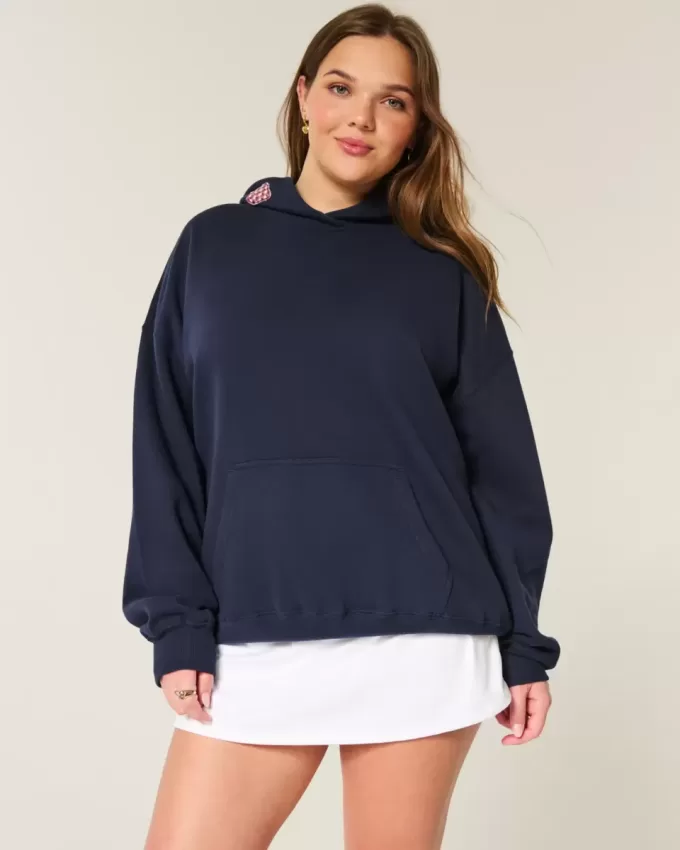 Felpa con cappuccio oversize con grafica di frutta