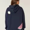 Felpa con cappuccio oversize con grafica di frutta
