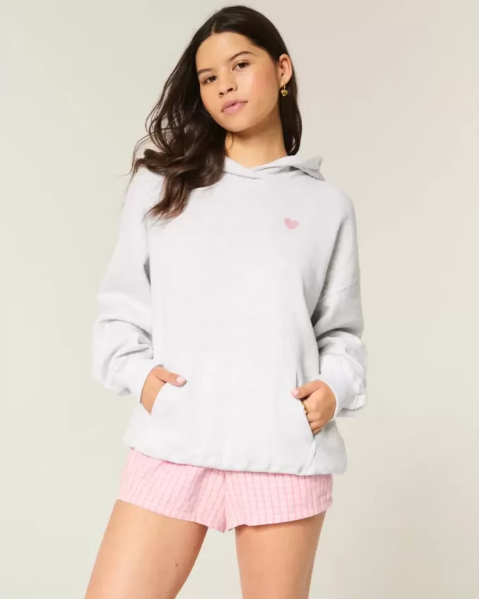 Felpa con cappuccio oversize con grafica I Heart LA