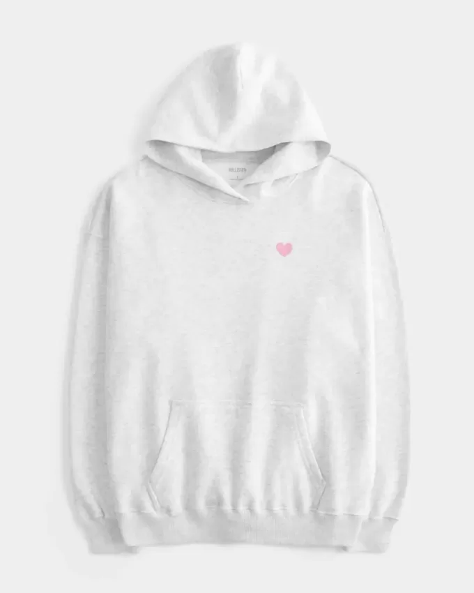 Felpa con cappuccio oversize con grafica I Heart LA