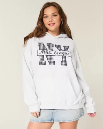 Felpa con cappuccio oversize con grafica NY