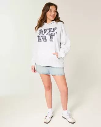 Felpa con cappuccio oversize con grafica NY