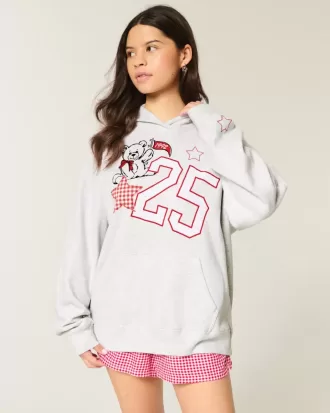 Felpa con cappuccio oversize con grafica universitaria