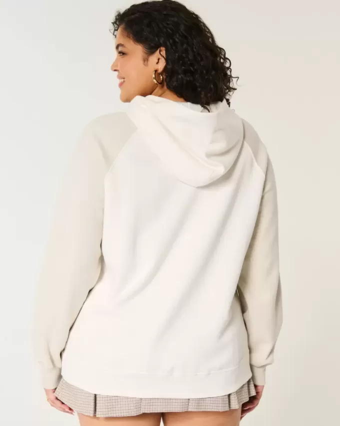 Felpa con cappuccio oversize con grafica USA