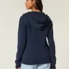 Felpa con cappuccio slim con cerniera
