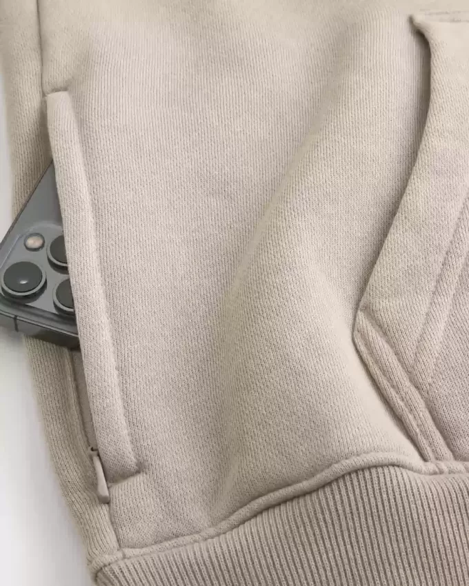 Felpa con cappuccio squadrata lavata