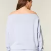 Felpa con doppia spalla scoperta e grafica Easy