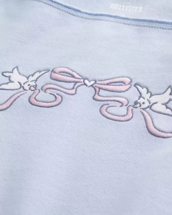 Felpa con doppia spalla scoperta e grafica Easy