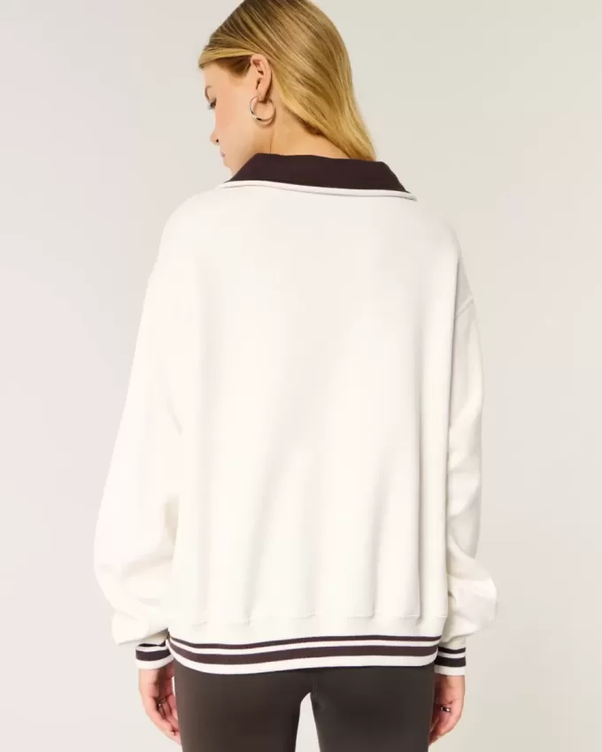 Felpa con mezza zip grafica Easy Boston Tennis Club