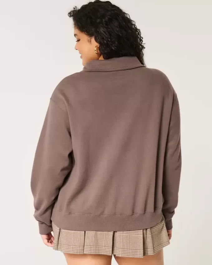 Felpa con mezza zip grafica Easy Copenhagen