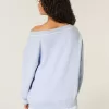 Felpa con scollo a V e grafica con numeri oversize