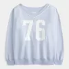 Felpa con scollo a V e grafica con numeri oversize