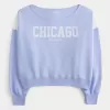Felpa con stampa Chicago a spalle scoperte