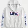 Felpa con zip e grafica Hawaii