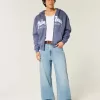 Felpa con zip squadrata e grafica Palm Beach