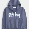 Felpa con zip squadrata e grafica Palm Beach