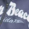 Felpa con zip squadrata e grafica Palm Beach