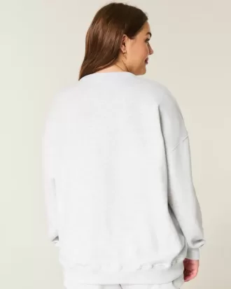 Felpa girocollo con grafica a cuore oversize
