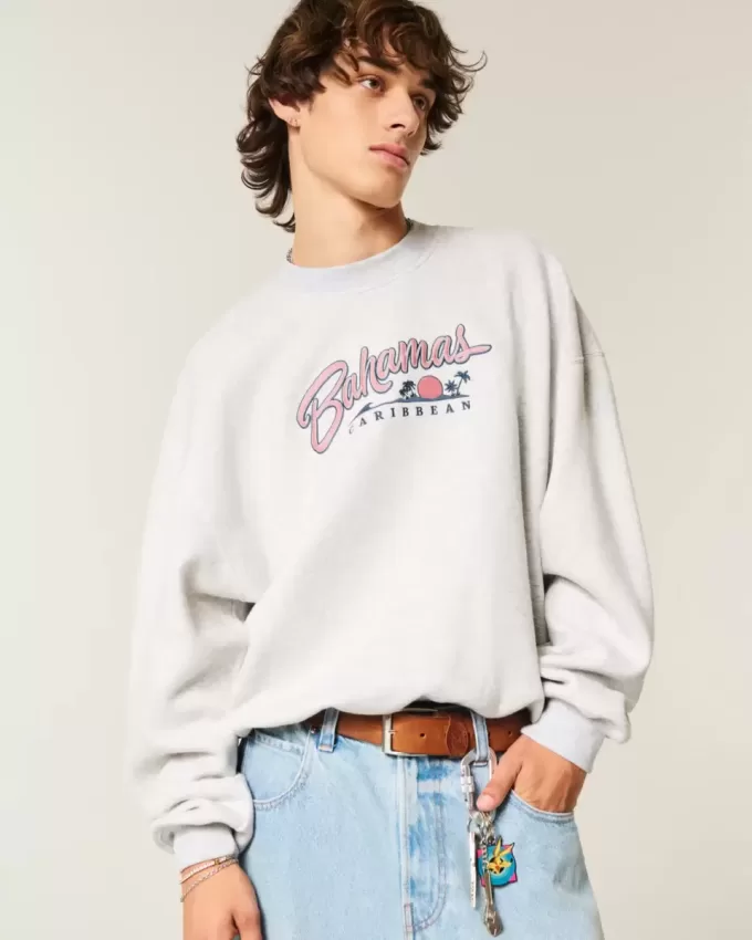 Felpa girocollo con grafica Baggy Cinch Bahamas