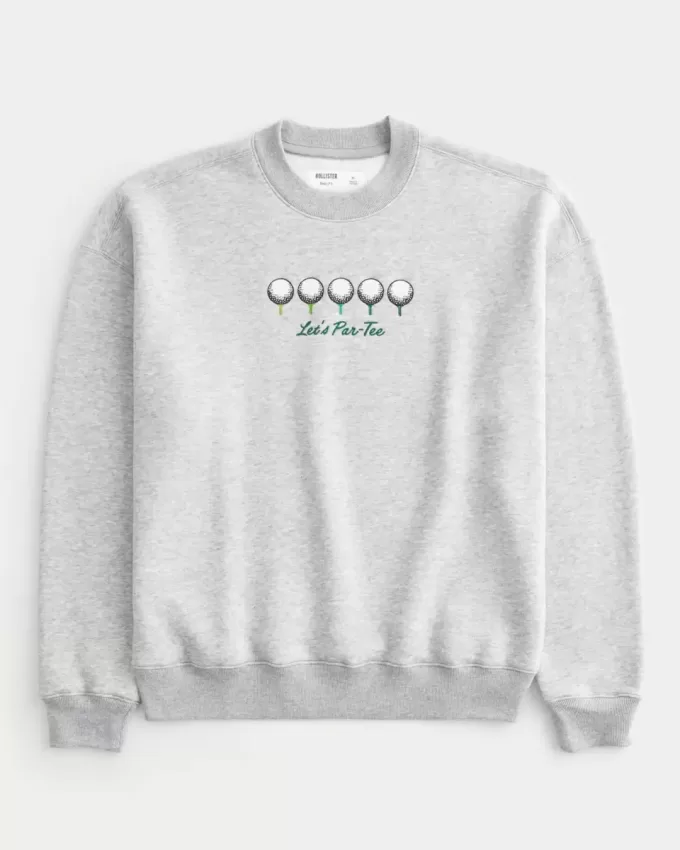 Felpa girocollo con grafica Boxy Golf
