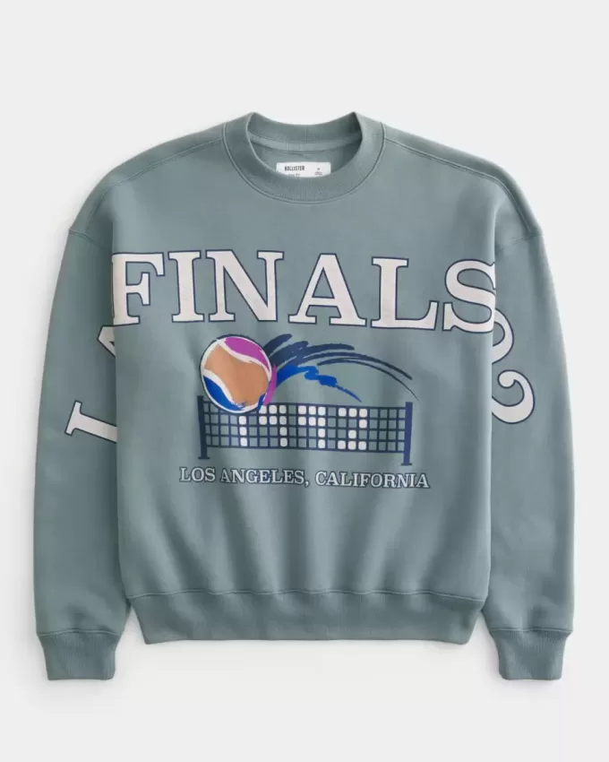 Felpa girocollo con grafica Boxy LA Finals Tennis Felpa girocollo con grafica Boxy LA Finals Tennis