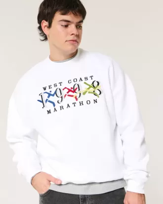 Felpa girocollo con grafica Boxy West Coast Marathon