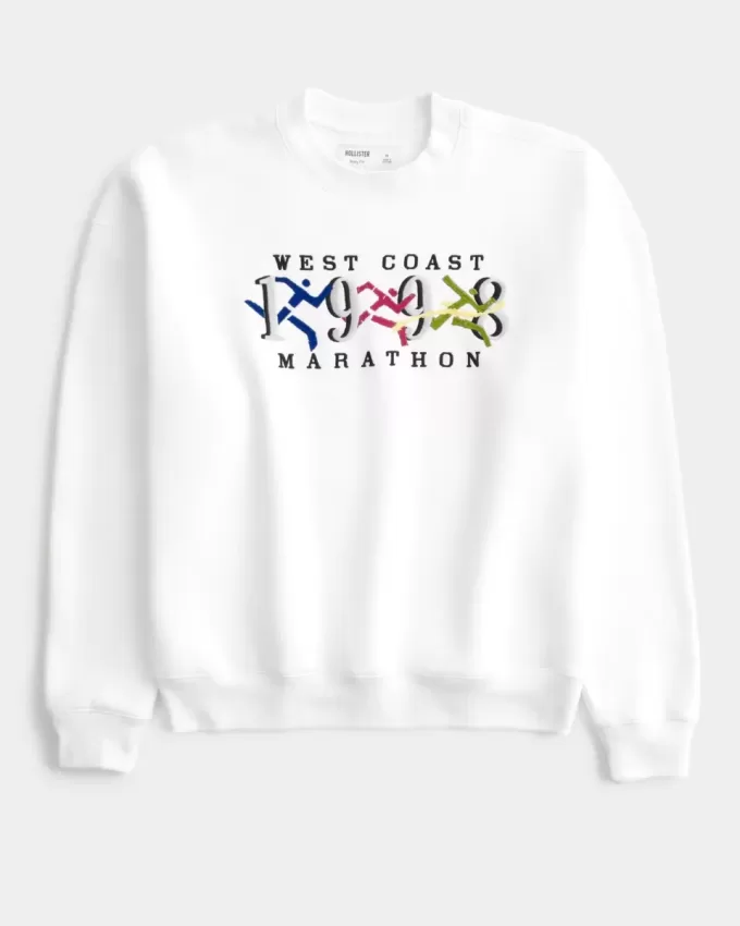 Felpa girocollo con grafica Boxy West Coast Marathon