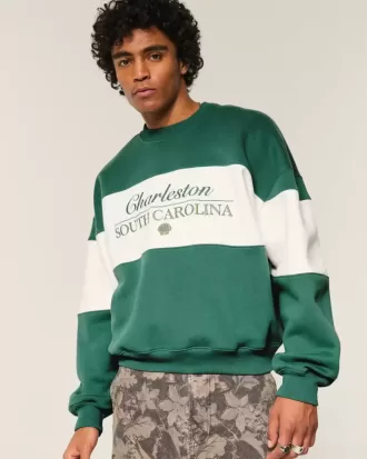 Felpa girocollo con grafica Charleston Baggy Cinch