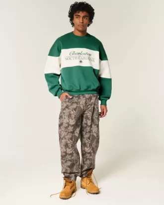 Felpa girocollo con grafica Charleston Baggy Cinch