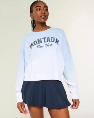 Felpa girocollo con grafica Easy Montauk New York