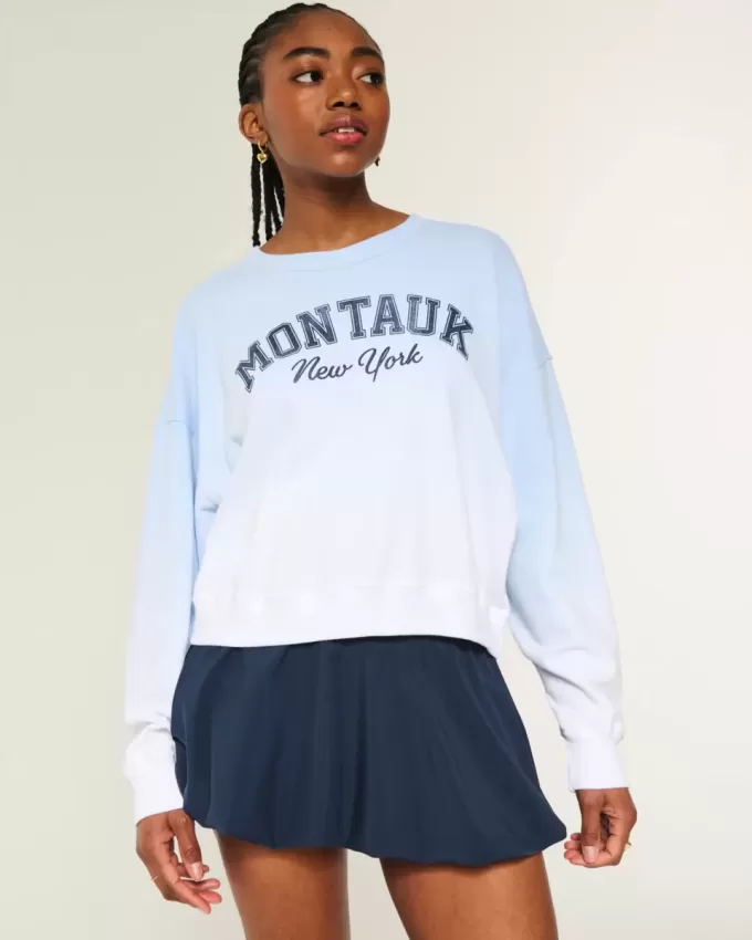 Felpa girocollo con grafica Easy Montauk New York Felpa girocollo con grafica Easy Montauk New York