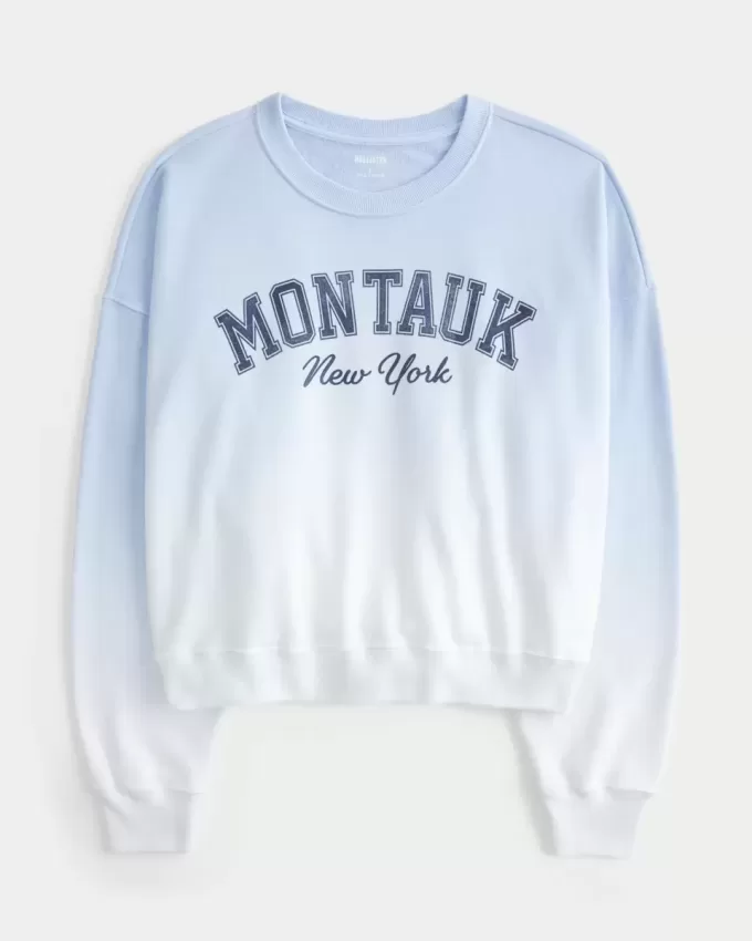 Felpa girocollo con grafica Easy Montauk New York Felpa girocollo con grafica Easy Montauk New York