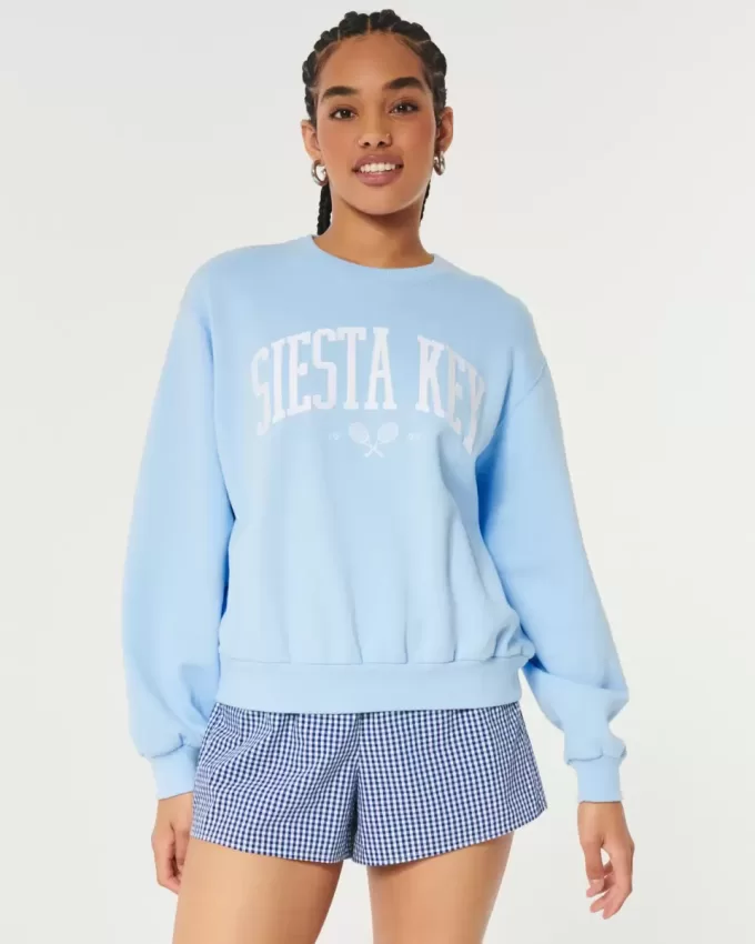 Felpa girocollo con grafica Easy Siesta Key
