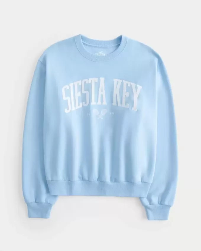 Felpa girocollo con grafica Easy Siesta Key